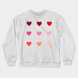 Mini Valentines Hearts Sticker Pack Crewneck Sweatshirt